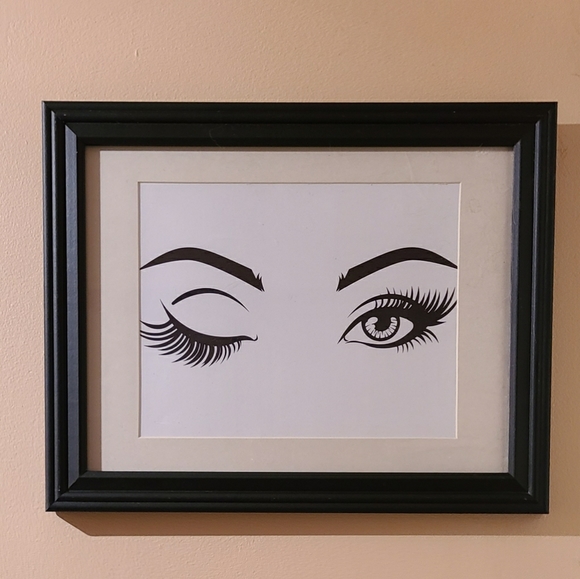 Framed winking eye wall decor 12"x16" - Picture 1 of 1